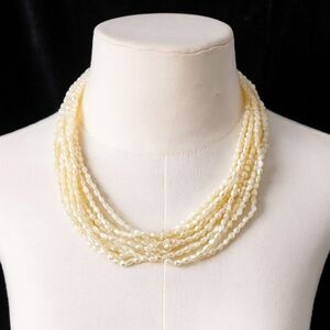 Freshwater Pearl Multi-Strand Necklace with 14K Gold Clasp
